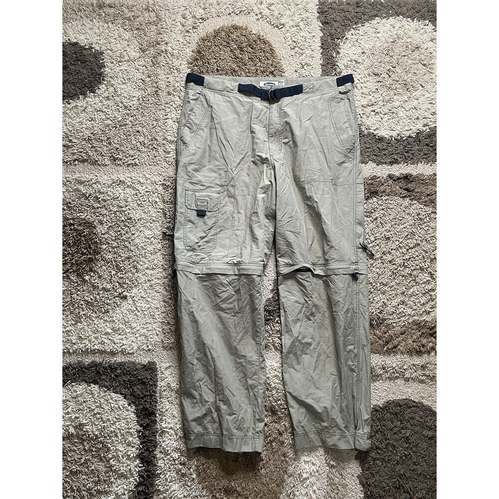 Vintage Y2K Old Navy Khaki Cargo Parachute Pants Size 38x32 Men Trademark Pants